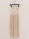 SWAYING 25 Early Autumn Floral Jacquard Tube Top Dress SW-SW25PF2L01C1-NB Cream White